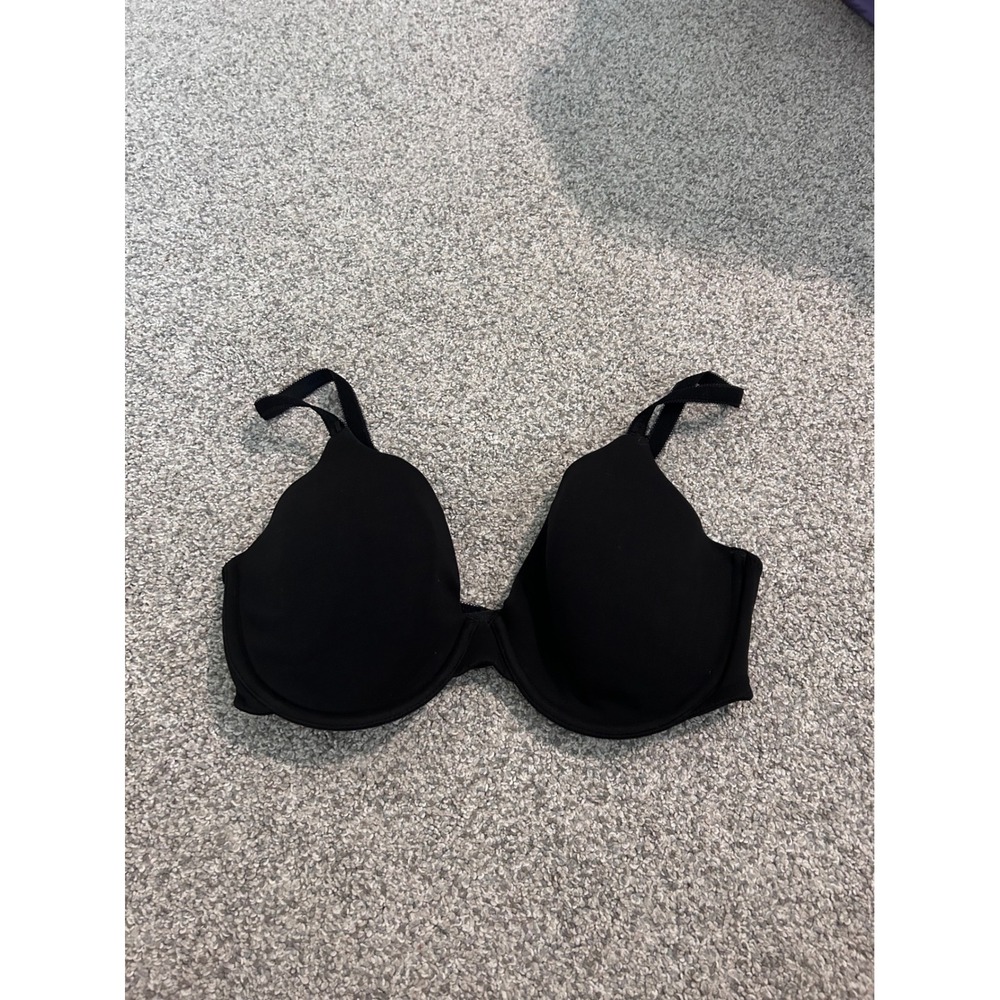 Victoria's Secret Lined Perfect Coverage Bra‎ Black Cotton Underwire 36D